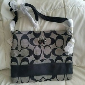 NEW COACH handbag, black/gray
